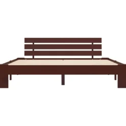 vidaXL - Tweepersoonbed - Donkerbruin - Massief grenenhout - 180x200 cm