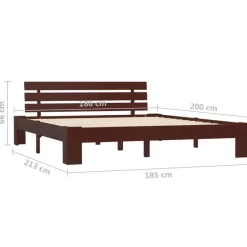 vidaXL - Tweepersoonbed - Donkerbruin - Massief grenenhout - 180x200 cm