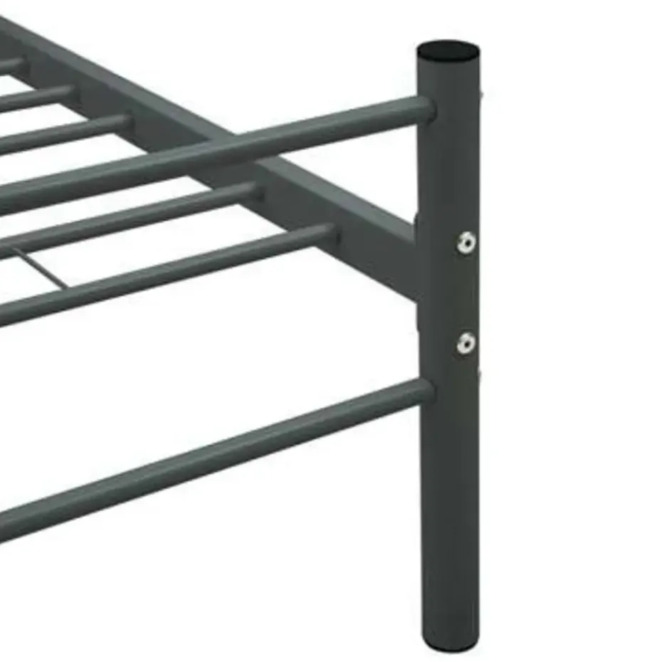 vidaXL - Tweepersoonbed - Grijs - Metaal - 160x200 cm