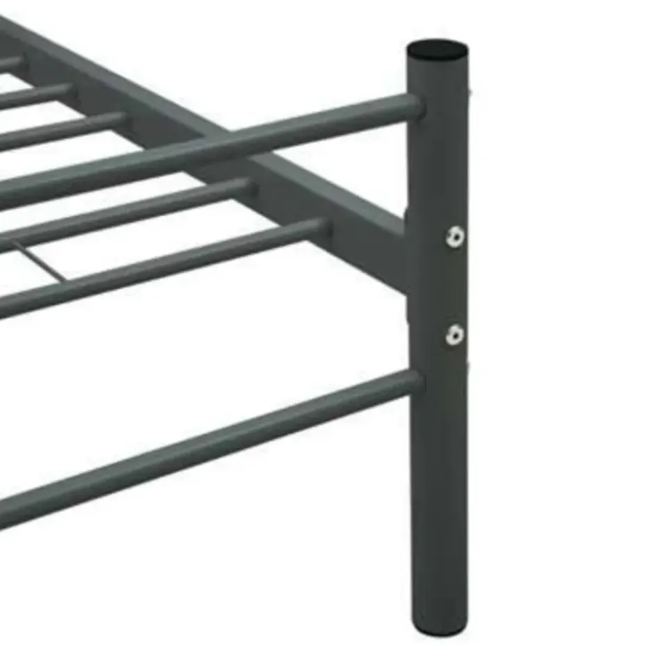 vidaXL - Tweepersoonbed - Grijs - Metaal - 160x200 cm