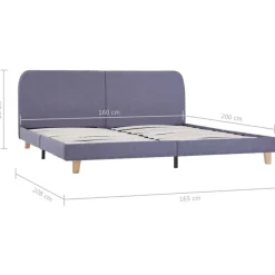 vidaXL - Tweepersoonbed - Lichtgrijs - Stof - 160x200 cm