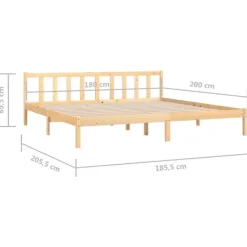 vidaXL - Tweepersoonbed - Naturel - Massief grenenhout - 180x200 cm