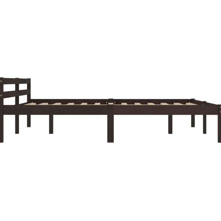 vidaXL - Tweepersoonbed met hoodfbord - Donkerbruin - Hout - 160x200 cm