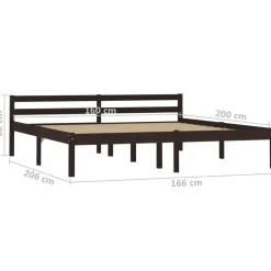 vidaXL - Tweepersoonbed met hoodfbord - Donkerbruin - Hout - 160x200 cm
