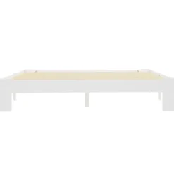 vidaXL - Tweepersoonbed met lattenbodem - Wit - Massief grenenhout - 160x200 cm
