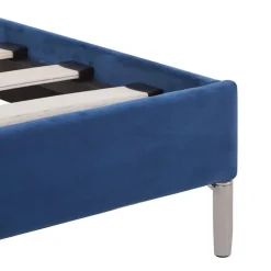 vidaXL - Tweepersoonbed met LED - Blauw - Stof - 160x200 cm