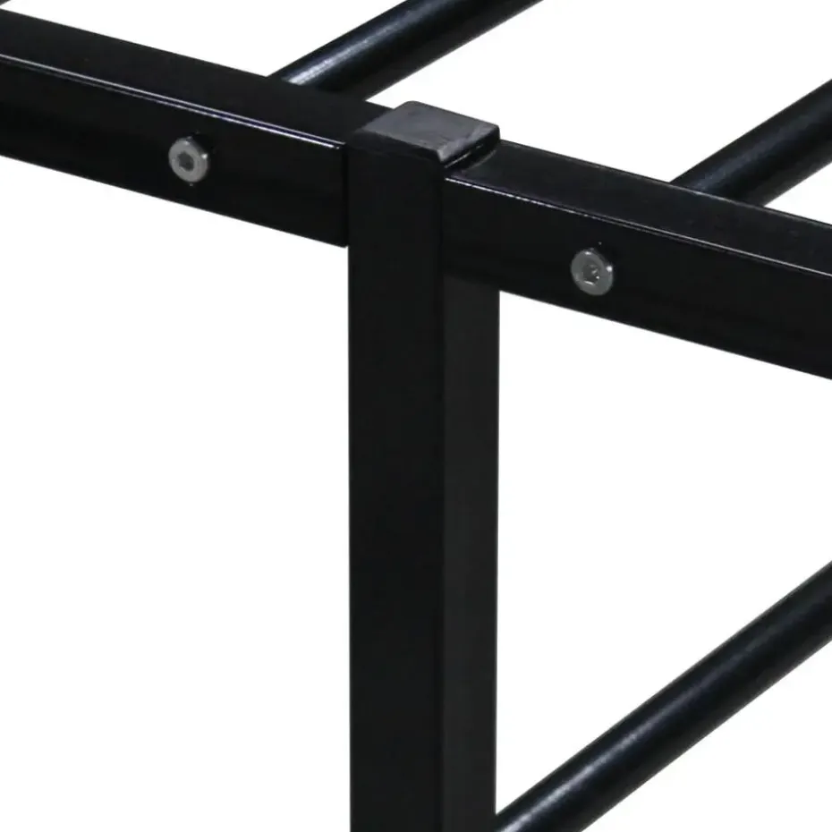 vidaXL - Tweepersoonbed pallet - Zwart - Metaal - 180x200 cm
