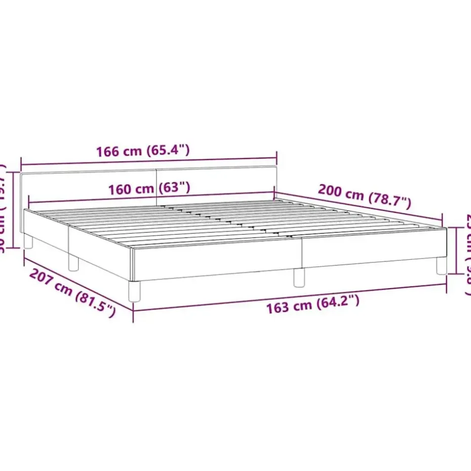 vidaXL - Tweepersoonsbed - Donkergrijs - Fluweel - 160x200 cm