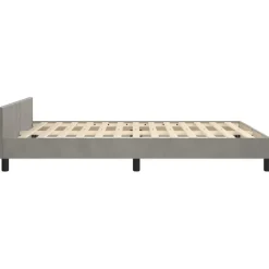 vidaXL - Tweepersoonsbed met hoofdeinde - Lichtgrijs - Fluweel - 140x190 cm