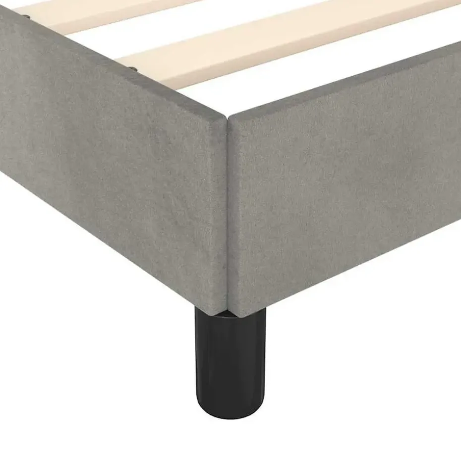 vidaXL - Tweepersoonsbed met hoofdeinde - Lichtgrijs - Fluweel - 140x190 cm