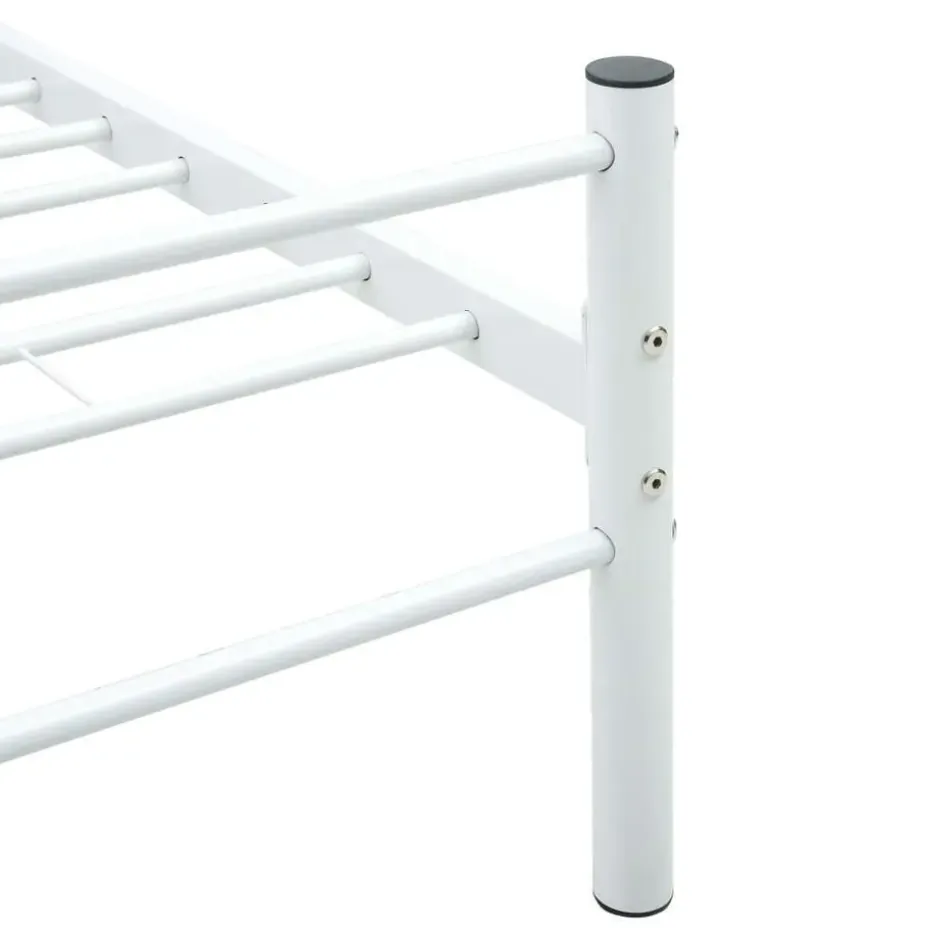 vidaXL - Tweepersoonsbed met hoofdbord - Wit - Metaal - 160x200 cm