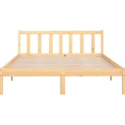 vidaXL - Tweepersoonsbed met hoofdeinde - Naturel - Grenenhout - 160x200 cm