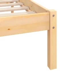 vidaXL - Tweepersoonsbed met hoofdeinde - Naturel - Grenenhout - 160x200 cm