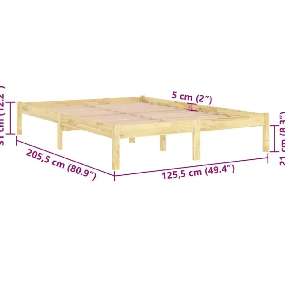 vidaXL - Tweepersoonsbedden - Bruin - Grenenhout - 120 x 200 cm