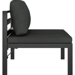 vidaXL - Tweezitsbank - Antraciet - Aluminium