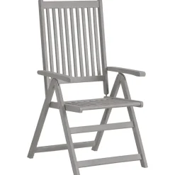 vidaXL - verstelbaar Tuinset 4-zits grijs massief acaciahout - (150-200)x100 cm