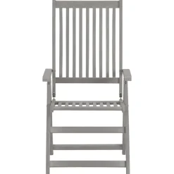 vidaXL - verstelbaar Tuinset 4-zits grijs massief acaciahout - (150-200)x100 cm