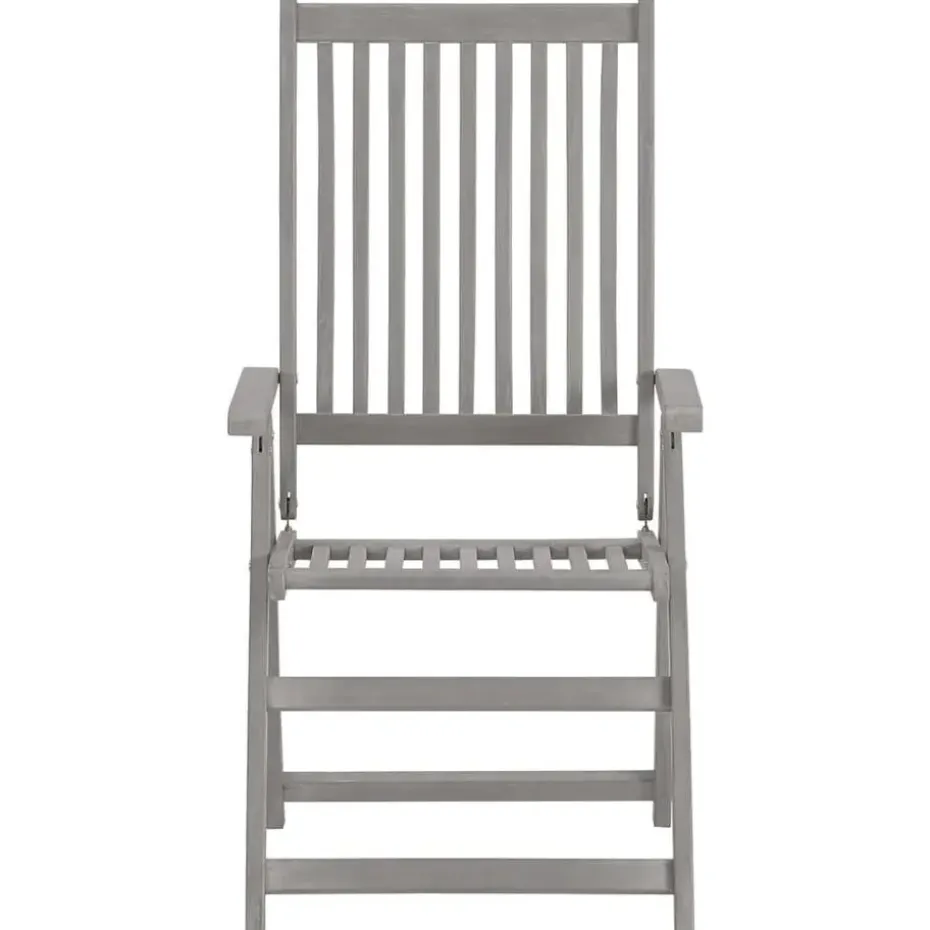 vidaXL - verstelbaar Tuinset 4-zits grijs massief acaciahout - (150-200)x100 cm