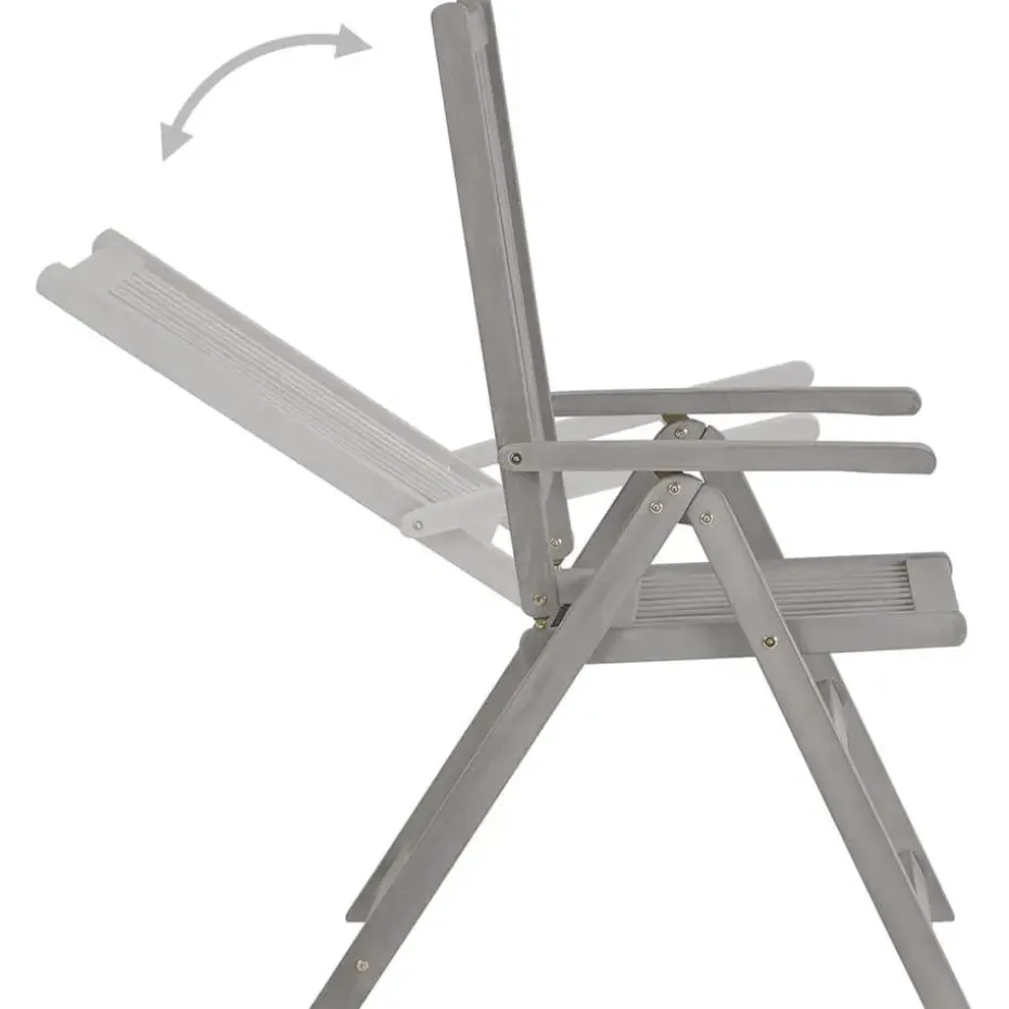 vidaXL - verstelbaar Tuinset 4-zits grijs massief acaciahout - (150-200)x100 cm
