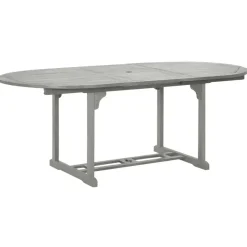 vidaXL - verstelbaar Tuinset 4-zits grijs massief acaciahout - (150-200)x100 cm