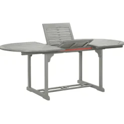 vidaXL - verstelbaar Tuinset 4-zits grijs massief acaciahout - (150-200)x100 cm