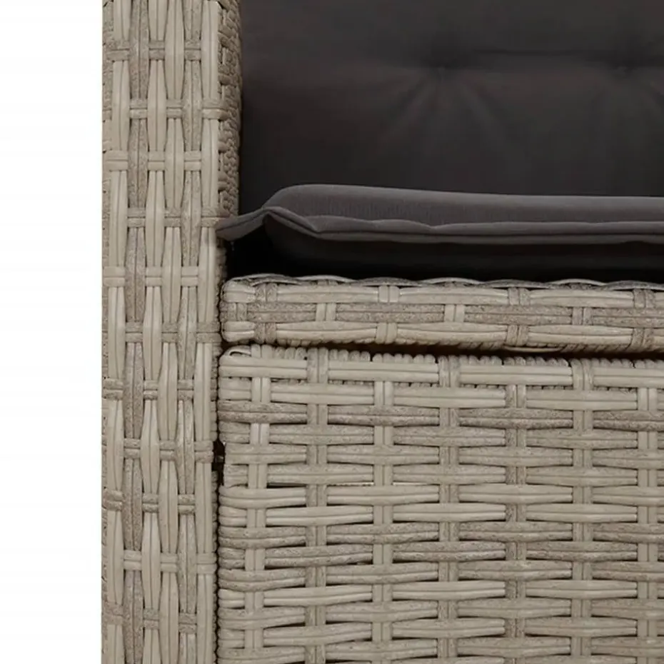 vidaXL - Verstelbare loungebank met kussens - Lichtgrijs rattan - 104x59x93 cm