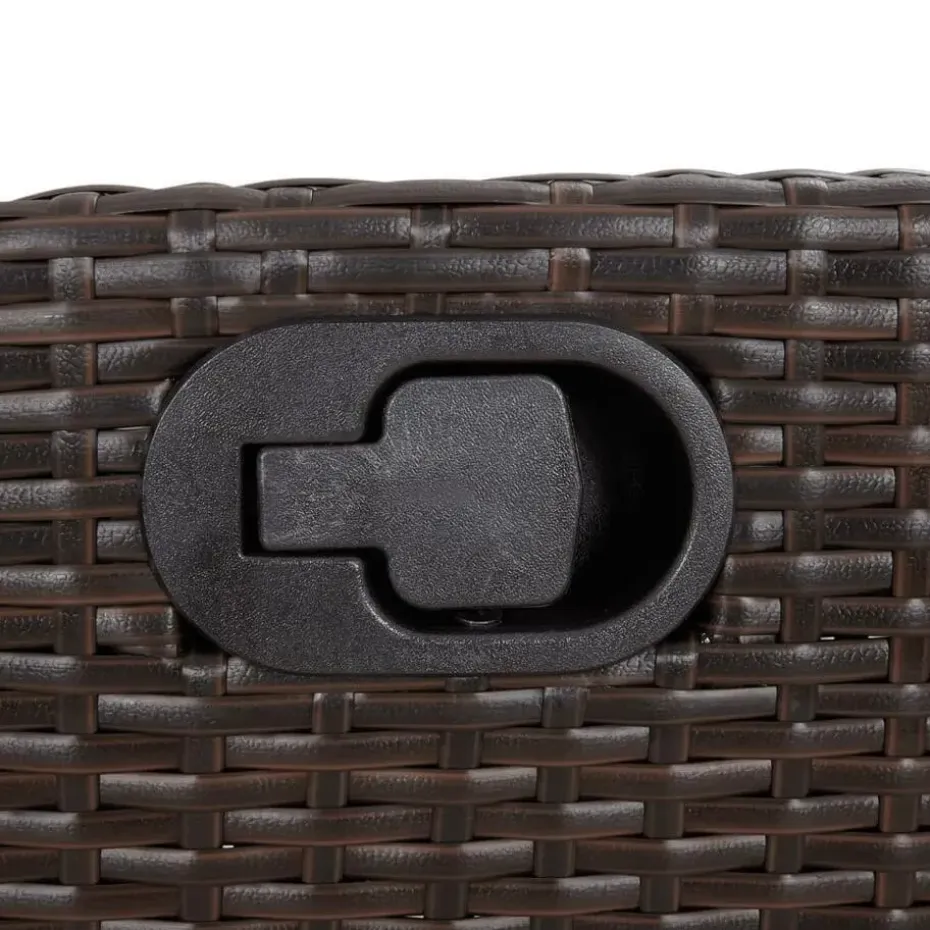 vidaXL - Verstelbare loungebank met crème kussens - Bruin rattan - 104x59x93 cm