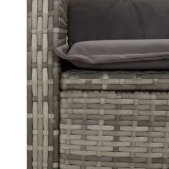vidaXL - Verstelbare loungebank met kussens - Grijs - Poly rattan - 105x66x93 cm