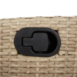 vidaXL - Verstelbare loungebank met crème kussens - Beige rattan - 104x59x93 cm