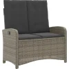 vidaXL - Verstelbare loungebank met kussens - Grijs - Poly rattan - 105x59x93 cm