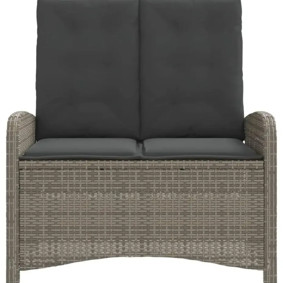 vidaXL - Verstelbare loungebank met kussens - Grijs - Poly rattan - 105x59x93 cm