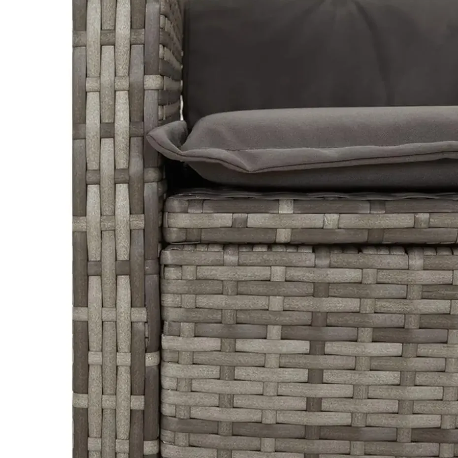 vidaXL - Verstelbare loungebank met kussens - Grijs - Poly rattan - 105x59x93 cm