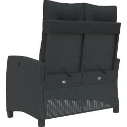 vidaXL - Verstelbare loungebank met kussens - Zwart - Poly rattan - 105x66x93 cm