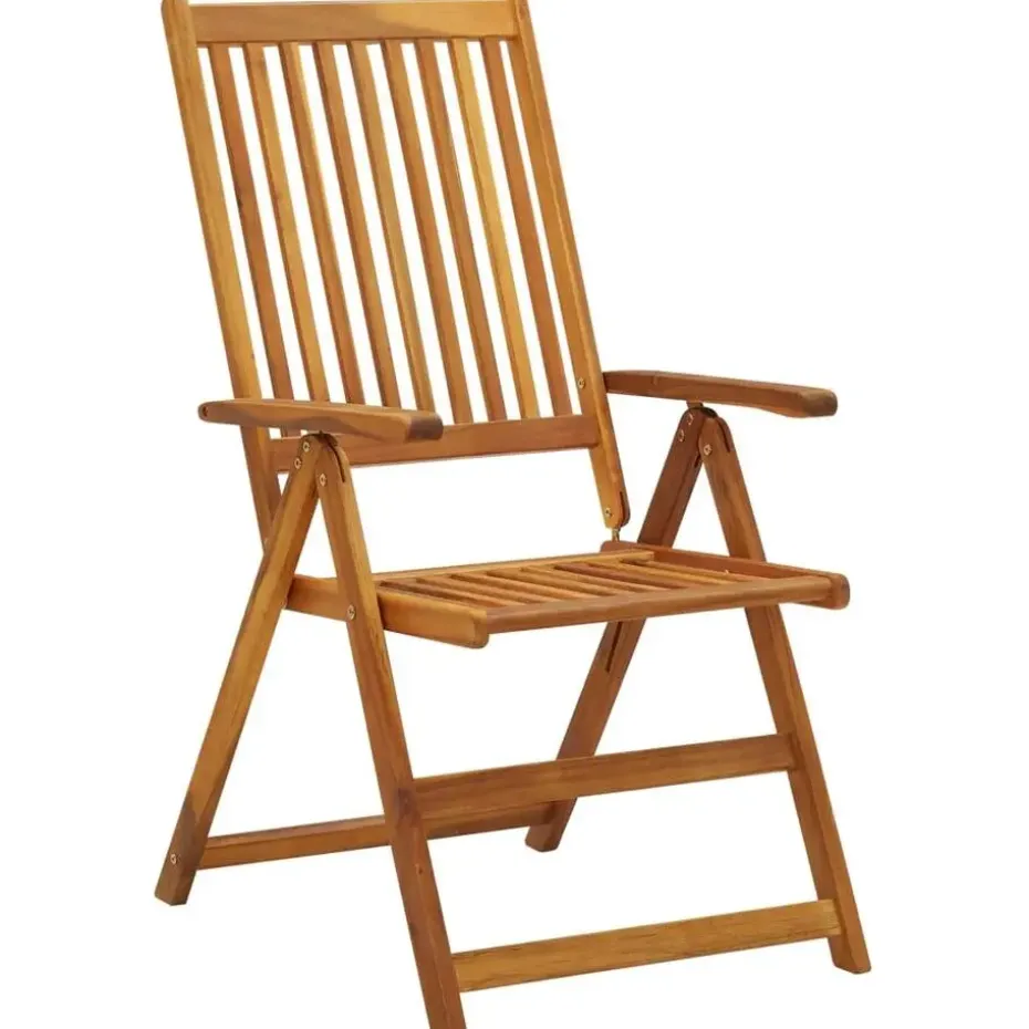 vidaXL - Verstelbare tuinstoelen met kussens - Blauw - Hout - 4 stuks