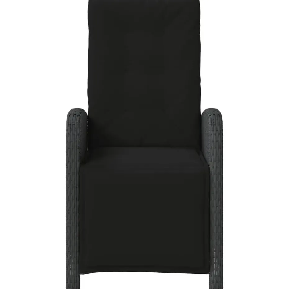 vidaXL - Verstelbare tuinstoelen - Kussens - Zwart - Poly rattan - 2 stuks