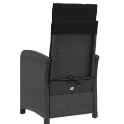 vidaXL - Verstelbare tuinstoelen - Kussens - Zwart - Poly rattan - 2 stuks
