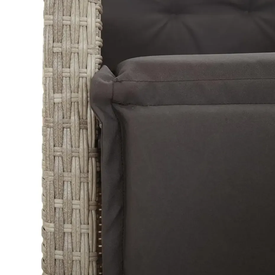 vidaXL - Verstelbare tuinstoelen en voetensteun - Grijs - Poly rattan - 2 stuks
