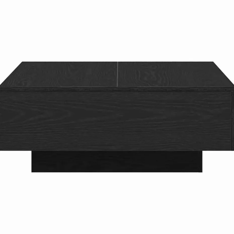 vidaXL - Vierkante salontafel - Zwart eiken - Bewerkt hout - 80x80x31 cm