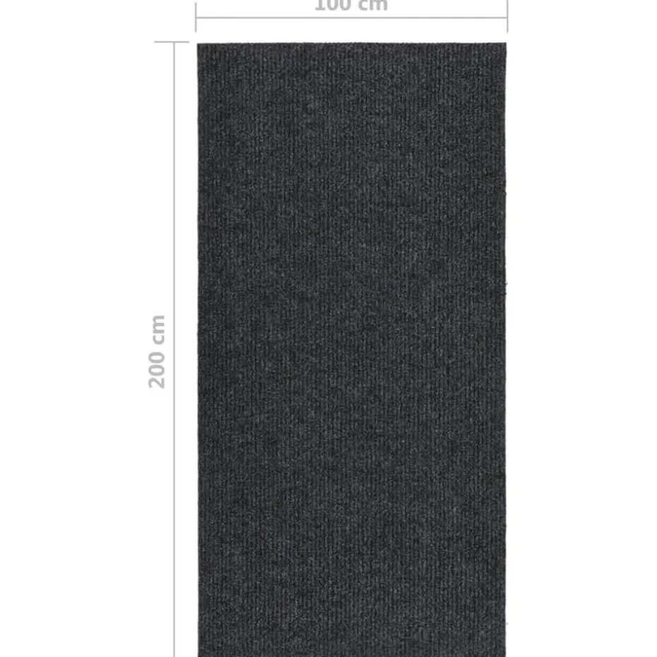 vidaXL - Vloerkleed - Antraciet - Polypropyleen - 100 x 200 cm