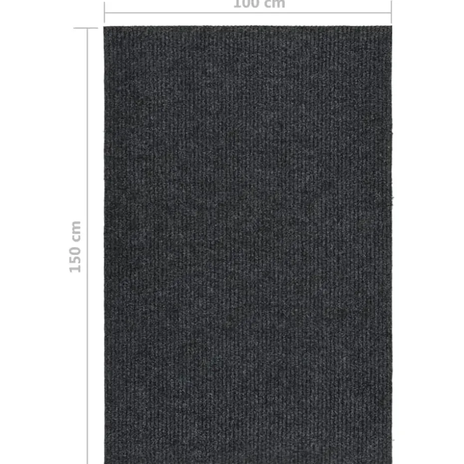 vidaXL - Vloerkleed - Antraciet - Polypropyleen - 100 x 150 cm