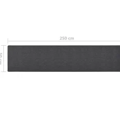 vidaXL - Vloerkleed - Antraciet - Polypropyleen - 50 x 250 cm