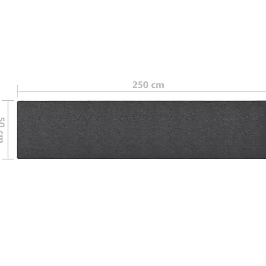 vidaXL - Vloerkleed - Antraciet - Polypropyleen - 50 x 250 cm