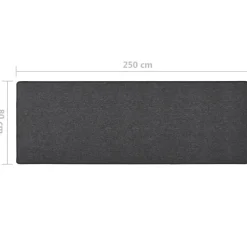 vidaXL - Vloerkleed - Antraciet - Polypropyleen - 80 x 250 cm