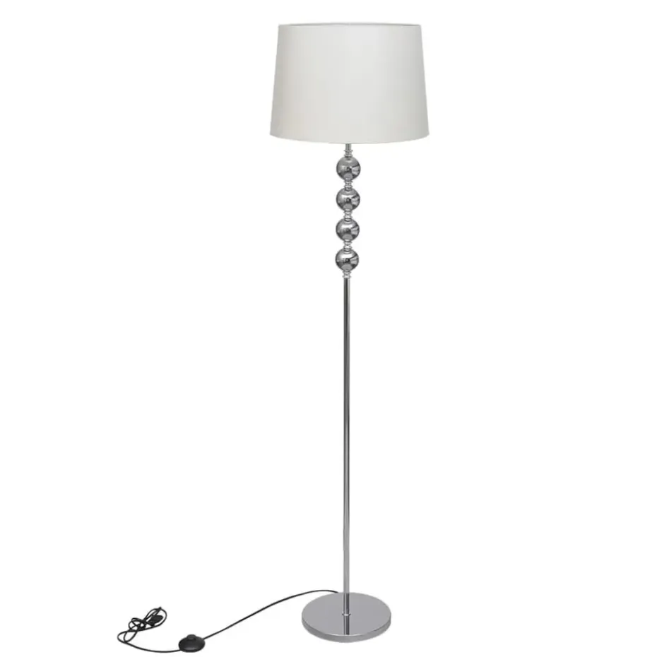 vidaXL - Vloerlamp - Wit - Chrome