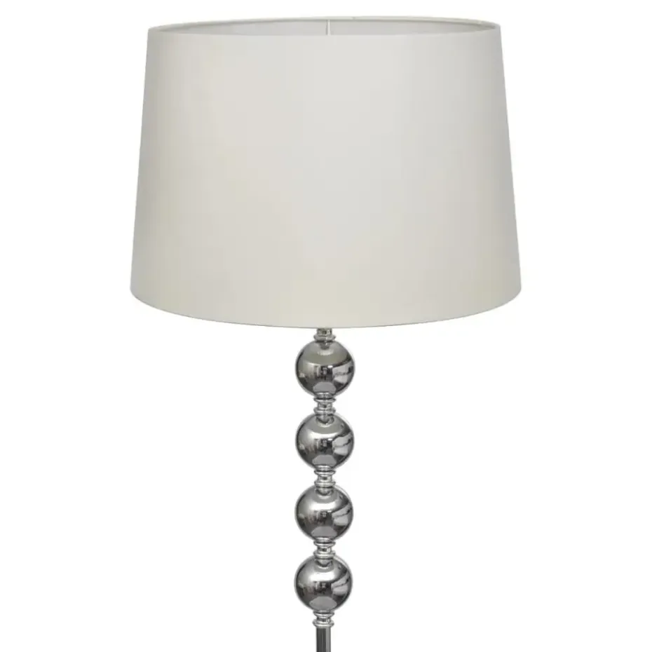 vidaXL - Vloerlamp - Wit - Chrome