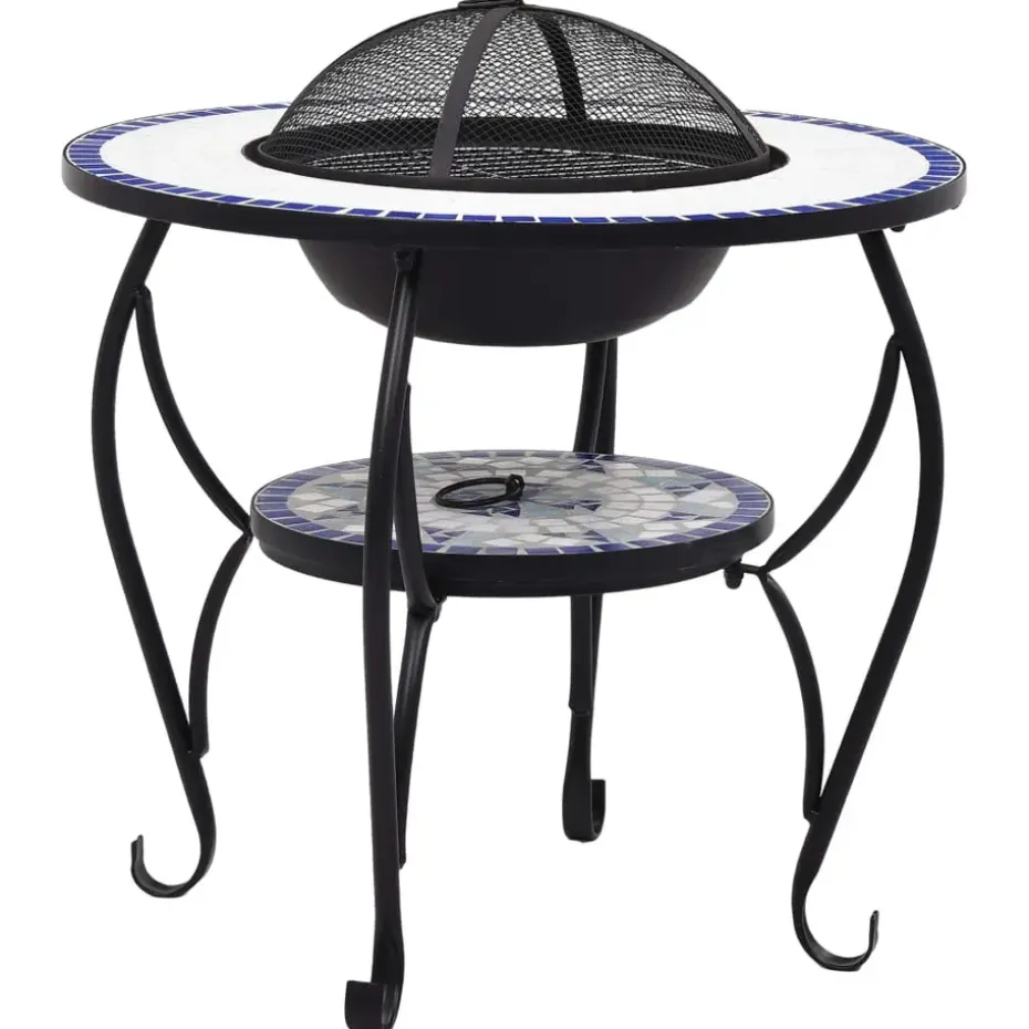 vidaXL - Vuurtafel - Blauw - Keramiek