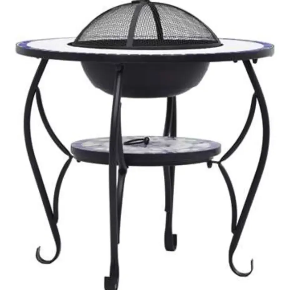 vidaXL - Vuurtafel - Blauw - Keramiek