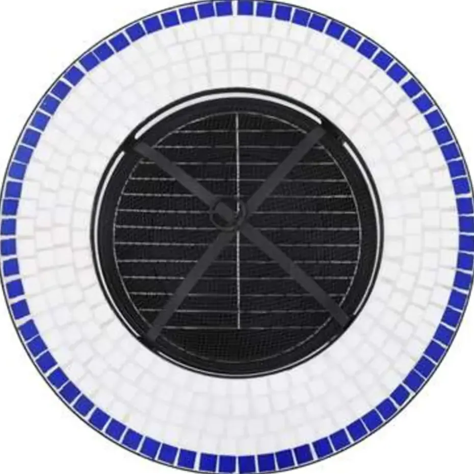 vidaXL - Vuurtafel - Blauw - Keramiek