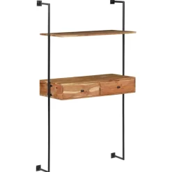 vidaXL - Wandbureau - Bruin - Hout