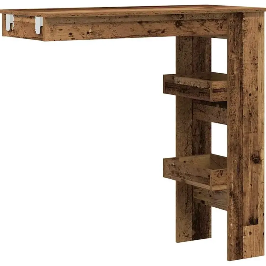 vidaXL - Wandgemonteerde bartafel - Oud hout - Bewerkt hout - 102x45 cm